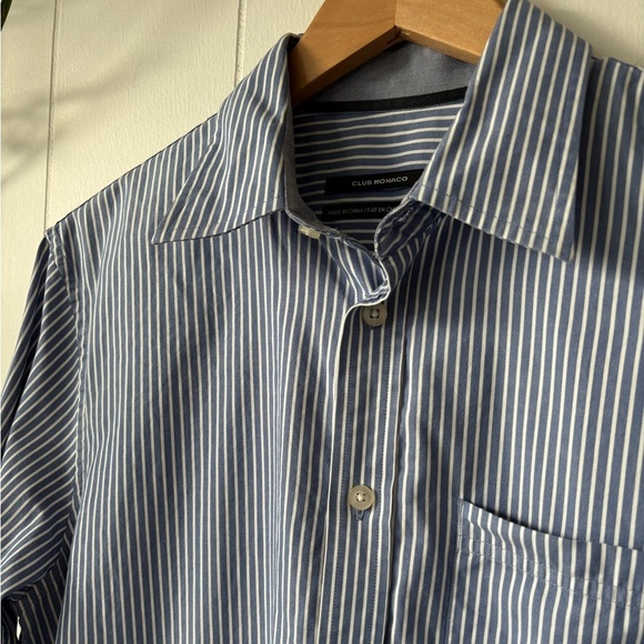 Club Monaco Blue Casual Button Down Shirt Medium - Picture 2 of 5